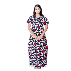 Aishwarya's Modern & New Regular Fit Cotton Printed Nighties - All -Over Printed Stylish Nightwear for Stylish Women | Side Mobile Pocket | Beautiful Nighties for Stylish Women's | Colourful Printed Cotton Nighties - A001