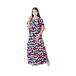 Aishwarya's Modern & New Regular Fit Cotton Printed Nighties - All -Over Printed Stylish Nightwear for Stylish Women | Side Mobile Pocket | Beautiful Nighties for Stylish Women's | Colourful Printed Cotton Nighties - A001