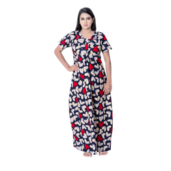 Aishwarya's Modern & New Regular Fit Cotton Printed Nighties - All Over Printed Stylish Nightwear for Stylish Women | Side Mobile Pocket | Beautiful Nighties for Stylish Women's | Colourful Printed Cotton Nighties - A005