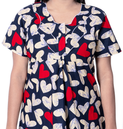 Aishwarya's Modern & New Regular Fit Cotton Printed Nighties - All Over Printed Stylish Nightwear for Stylish Women | Side Mobile Pocket | Beautiful Nighties for Stylish Women's | Colourful Printed Cotton Nighties - A005