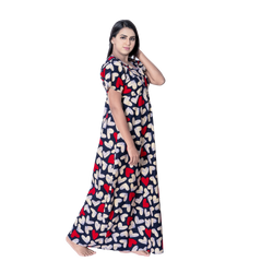 Aishwarya's Modern & New Regular Fit Cotton Printed Nighties - All Over Printed Stylish Nightwear for Stylish Women | Side Mobile Pocket | Beautiful Nighties for Stylish Women's | Colourful Printed Cotton Nighties - A005