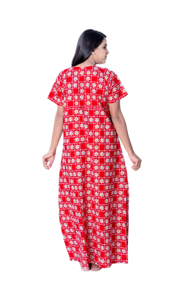 Aishwarya's Modern & New Regular Fit Cotton Printed Nighties - All Over Printed Stylish Nightwear for Stylish Women | Side Mobile Pocket | Beautiful Nighties for Stylish Women's | Colourful Printed Cotton Nighties - A006