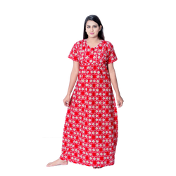 Aishwarya's Modern & New Regular Fit Cotton Printed Nighties - All Over Printed Stylish Nightwear for Stylish Women | Side Mobile Pocket | Beautiful Nighties for Stylish Women's | Colourful Printed Cotton Nighties - A006