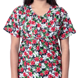 Aishwarya's Modern & New Regular Fit Cotton Printed Nighties - All Over Printed Stylish Nightwear for Stylish Women | Side Mobile Pocket | Beautiful Nighties for Stylish Women's | Colourful Printed Cotton Nighties - A007