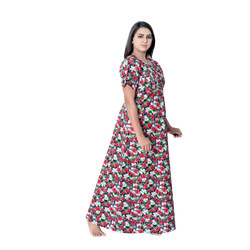 Aishwarya's Modern & New Regular Fit Cotton Printed Nighties - All Over Printed Stylish Nightwear for Stylish Women | Side Mobile Pocket | Beautiful Nighties for Stylish Women's | Colourful Printed Cotton Nighties - A007