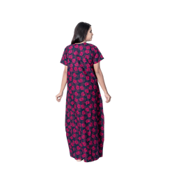Aishwarya's Modern & New Regular Fit Cotton Printed Nighties - All Over Printed Stylish Nightwear for Stylish Women | Side Mobile Pocket | Beautiful Nighties for Stylish Women's | Colourful Printed Cotton Nighties - A008