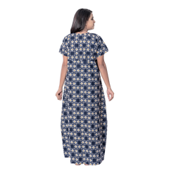 Aishwarya's Modern & New Regular Fit Cotton Printed Nighties - All Over Printed Stylish Nightwear for Stylish Women | Side Mobile Pocket | Beautiful Nighties for Stylish Women's | Colourful Printed Cotton Nighties - A009