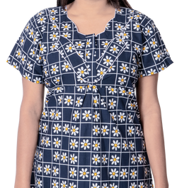 Aishwarya's Modern & New Regular Fit Cotton Printed Nighties - All Over Printed Stylish Nightwear for Stylish Women | Side Mobile Pocket | Beautiful Nighties for Stylish Women's | Colourful Printed Cotton Nighties - A009
