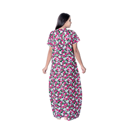 Aishwarya's Modern & New Regular Fit Cotton Printed Nighties - All Over Printed Stylish Nightwear for Stylish Women | Side Mobile Pocket | Beautiful Nighties for Stylish Women's | Colourful Printed Cotton Nighties - A010