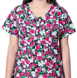 Aishwarya's Modern & New Regular Fit Cotton Printed Nighties - All Over Printed Stylish Nightwear for Stylish Women | Side Mobile Pocket | Beautiful Nighties for Stylish Women's | Colourful Printed Cotton Nighties - A010