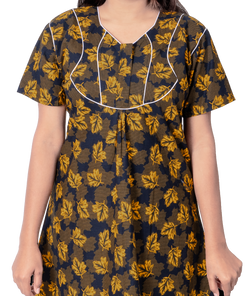 Aishwarya's Modern & New Regular Fit Cotton Printed Nighties - All Over Printed Stylish Nightwear for Stylish Women | Side Mobile Pocket | Beautiful Nighties for Stylish Women's | Colourful Printed Cotton Nighties - A011