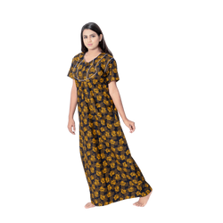 Aishwarya's Modern & New Regular Fit Cotton Printed Nighties - All Over Printed Stylish Nightwear for Stylish Women | Side Mobile Pocket | Beautiful Nighties for Stylish Women's | Colourful Printed Cotton Nighties - A011