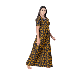 Aishwarya's Modern & New Regular Fit Cotton Printed Nighties - All Over Printed Stylish Nightwear for Stylish Women | Side Mobile Pocket | Beautiful Nighties for Stylish Women's | Colourful Printed Cotton Nighties - A011
