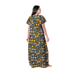 Aishwarya's Modern & New Regular Fit Cotton Printed Nighties - All Over Printed Stylish Nightwear for Stylish Women | Side Mobile Pocket | Beautiful Nighties for Stylish Women's | Colourful Printed Cotton Nighties - A012