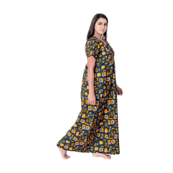 Aishwarya's Modern & New Regular Fit Cotton Printed Nighties - All Over Printed Stylish Nightwear for Stylish Women | Side Mobile Pocket | Beautiful Nighties for Stylish Women's | Colourful Printed Cotton Nighties - A012