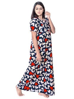Aishwarya's Modern & New Regular Fit Cotton Printed Nighties - All Over Printed Stylish Nightwear for Stylish Women | Side Mobile Pocket | Beautiful Nighties for Stylish Women's | Colourful Printed Cotton Nighties - A014