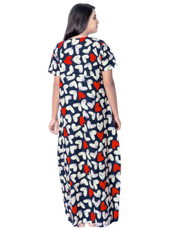 Aishwarya's Modern & New Regular Fit Cotton Printed Nighties - All Over Printed Stylish Nightwear for Stylish Women | Side Mobile Pocket | Beautiful Nighties for Stylish Women's | Colourful Printed Cotton Nighties - A014