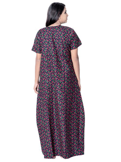 Aishwarya's Modern & New Regular Fit Cotton Printed Nighties - All Over Printed Stylish Nightwear for Stylish Women | Side Mobile Pocket | Beautiful Nighties for Stylish Women's | Colourful Printed Cotton Nighties - A016